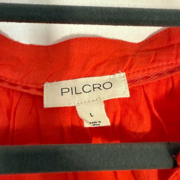 NWOT Anthropologie Pilcro Vibrant Red Linen Blouse - Picture 6 of 10